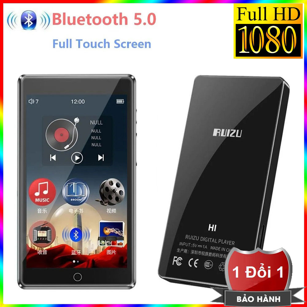 Máy nghe nhạc MP3 RUIZU H1 Màn hình cảm ứng Kết nối Bluetooth Dung lượng 8GB - 16GB - 32GB Thu âm Ng