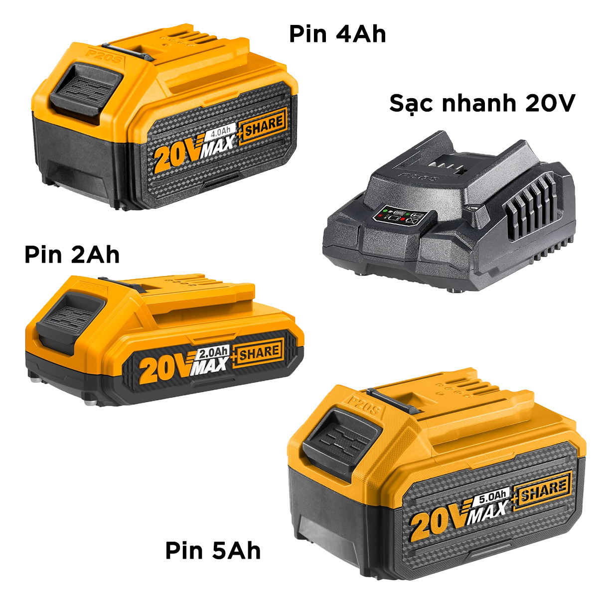 Pin sạc nhanh Ingco Total Wadfow 20V 2Ah/4Ah/5Ah pin Li-ion công nghệ sạc cân bằng cell pin cao cấp an toàn cao dung lượng lớn dùng cho máy khoan pin cầm tay