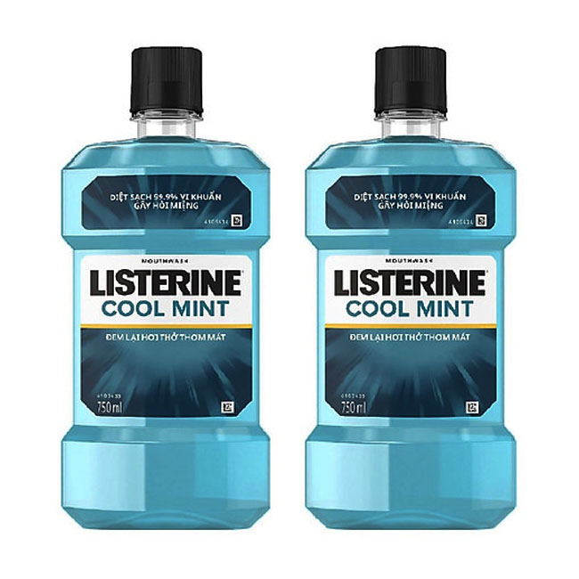 [Hcm]Bộ 2 Nước Súc Miệng Hương Bạc Hà Listerine Cool Mint (750Ml) Đem Lại Hơi Thở Thơm Mát Bảo Vệ Răng Miệng Diệt Sạch Vi Khuẩn Trong Miệng Giảm Nhiệt Miệng Ngừa Sâu Răng.