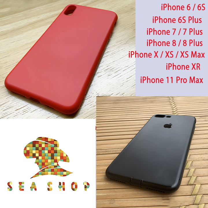 [2 MÀU ĐỎ - ĐEN] Ốp lưng iPhone nhựa dẻo các đời - iPhone 5 5s iPhone 6 6S 6 Plus iPhone 7 - 8 Plus iPhone X XS XS Max iPhone 11 Pro Max - Ốp lưng iP chống sốc