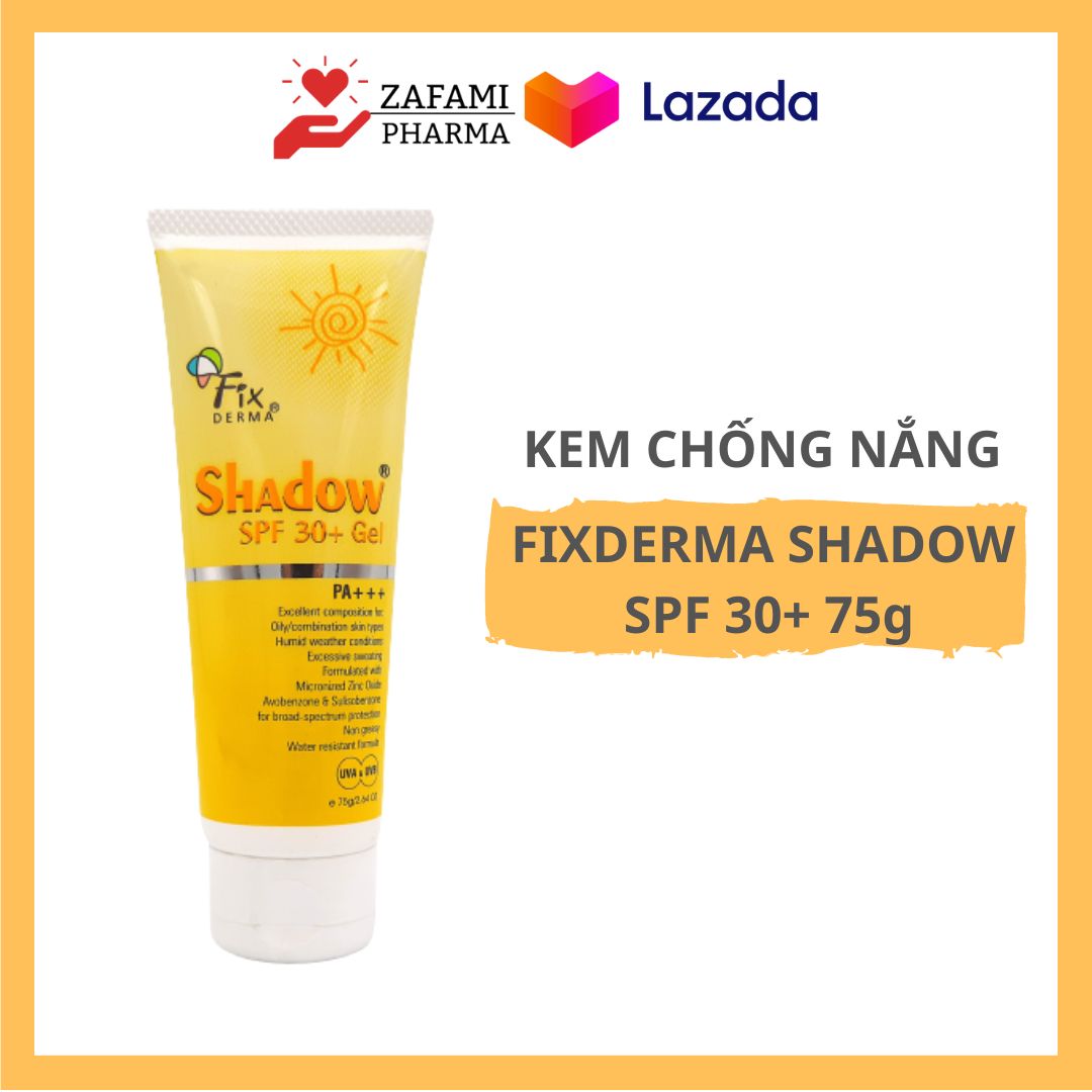 [Hàng chính hãng] Kem chống nắng da mặt Fixderma Shadow SPF 30+ Gel da dầu mụn kem chống nắng fixderma shadow chống nắng toàn thân dưỡng ẩm  hiệu quả hơn xịt chống nắng - Zafami Pharma