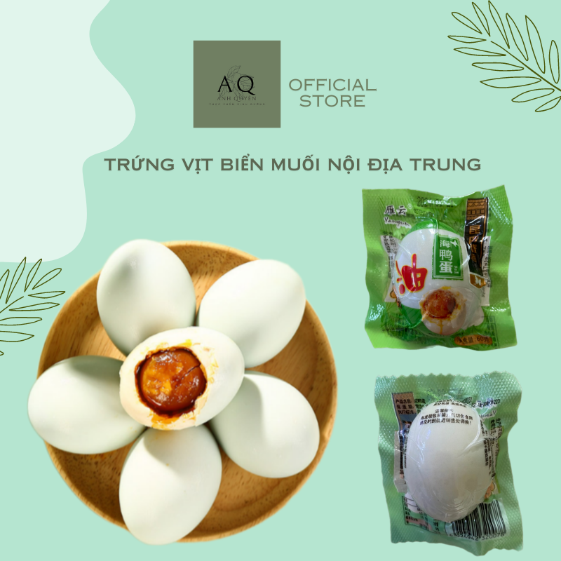 Combo 5 Trứng Vịt Biển Muối - Trứng Vịt Muối Nội Địa Trung - Trứng Muối Bắc Hải - Trứng Muối