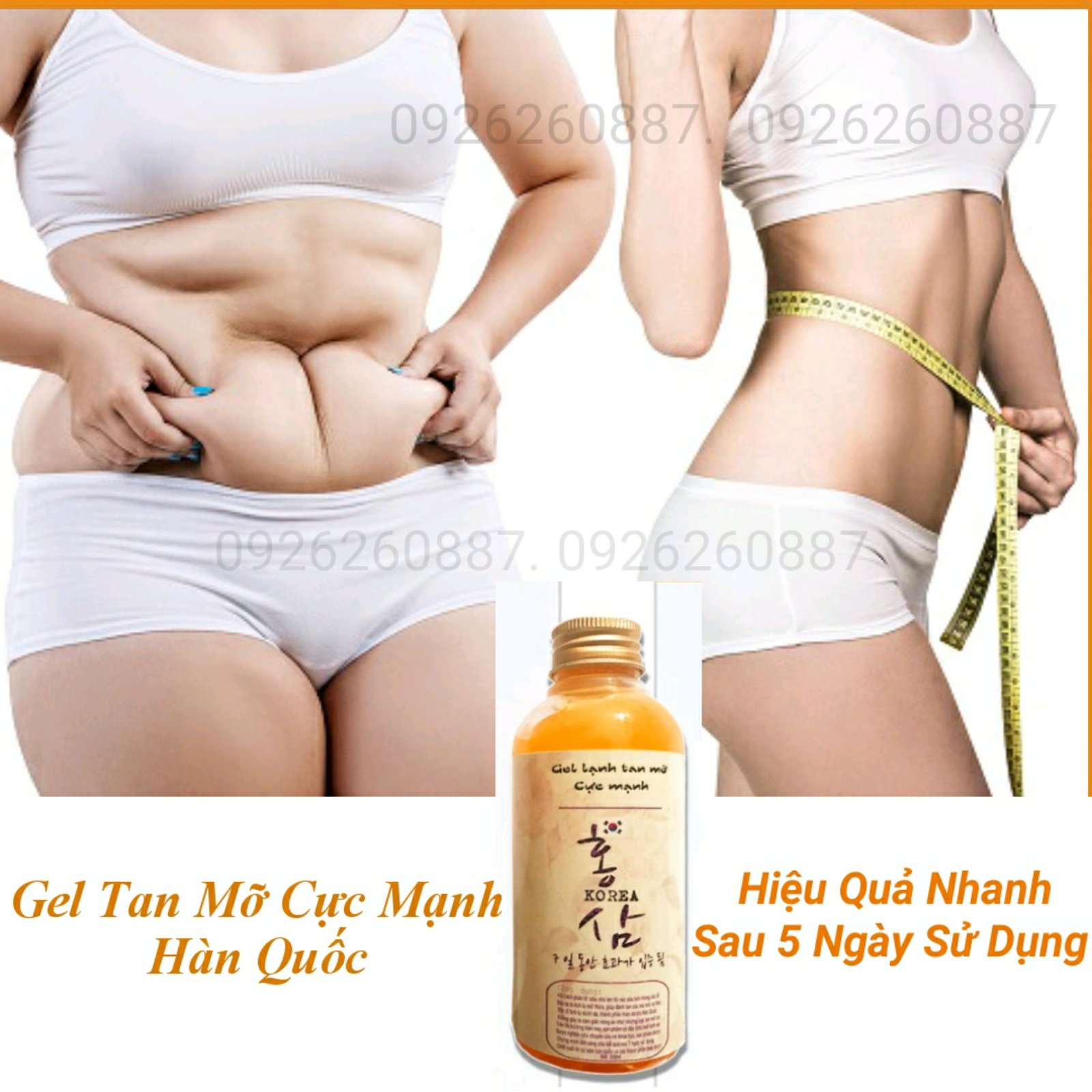 [Hcm]Gel Tan Mỡ Toàn Thân Cực Mạnh Hàn Quốc 300Ml