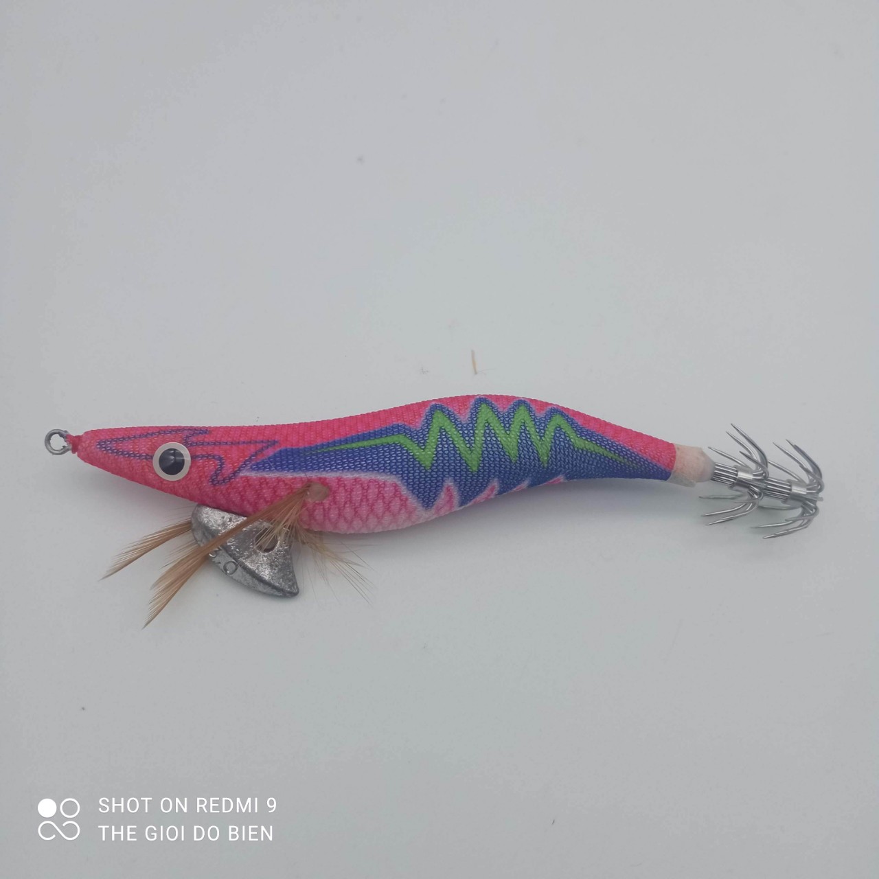 Tôm giả 3.5 3.0 2.5  có dạ quang phát sáng có bi bên trong câu mực loại vải dạ quang thu hút mực hiệ