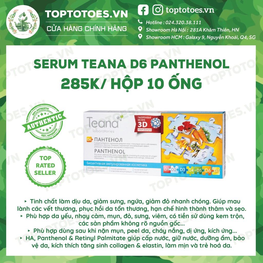 [Mã Skamsale8 Giảm 10 Đơn 200K] Serum Teana D6 Panthenol (B5) Làm Dịu Phục Hồi Bảo Vệ Da