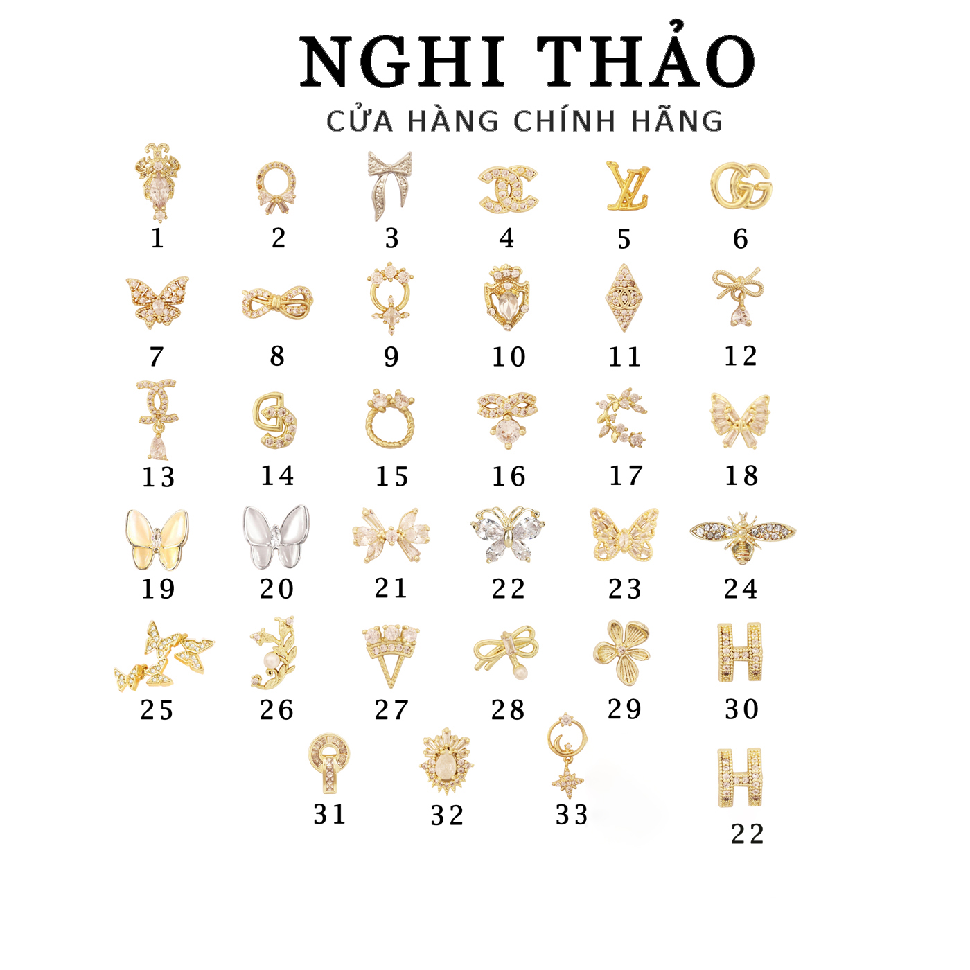 Charm nail cao cấp  charm trang trí móng cao cấp 1-20