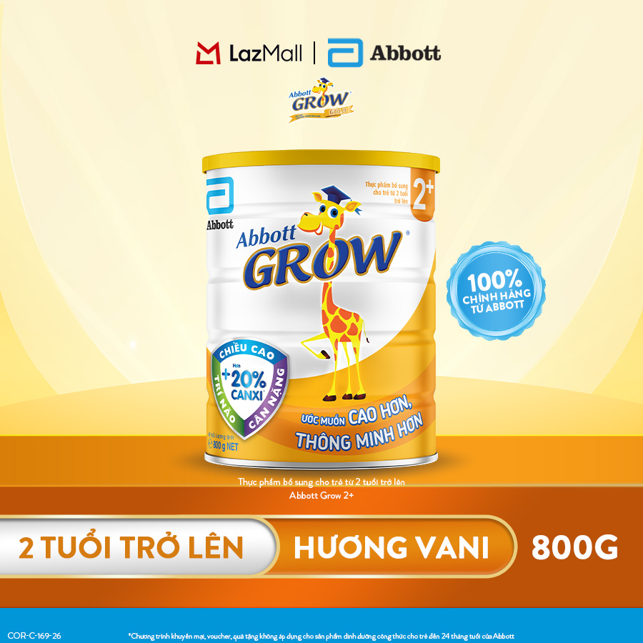 Lon sữa bột Abbott Grow 2+ 800g