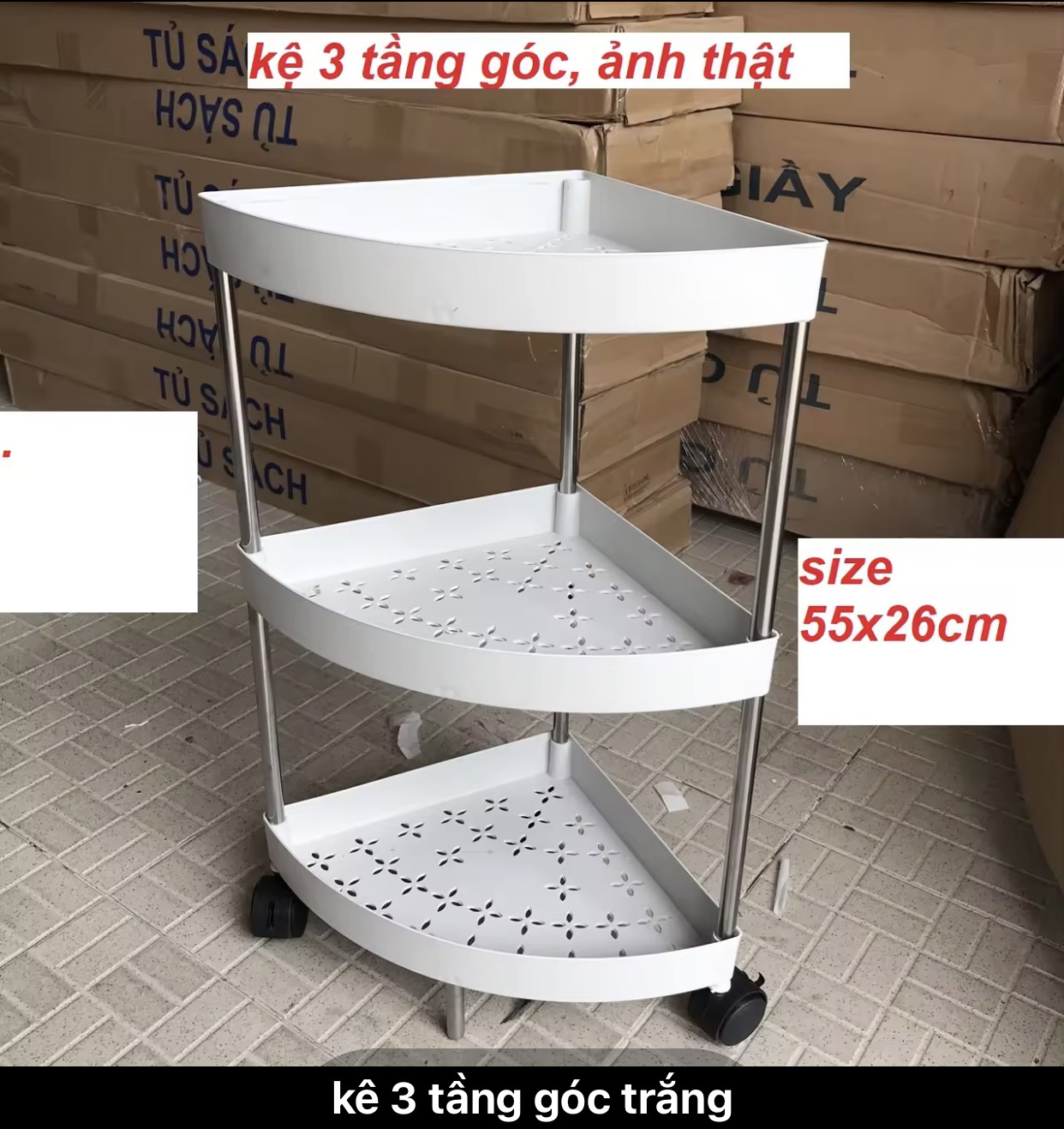 Kệ 4 tầng có bánh xe bằng nhựa Để đồ đa năng di chuyển tiện lợi Kệ nhà bếp đa năng - Kệ để đồ đa năn