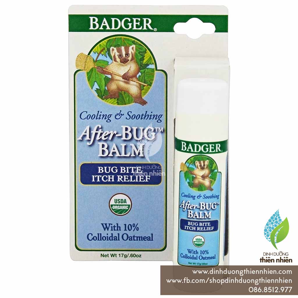 [Hcm]Sáp Bôi Hữu Cơ Giảm Ngứa Badger Dùng Khi Bị Côn Trùng Cắn Badger After Bug Balm 17G