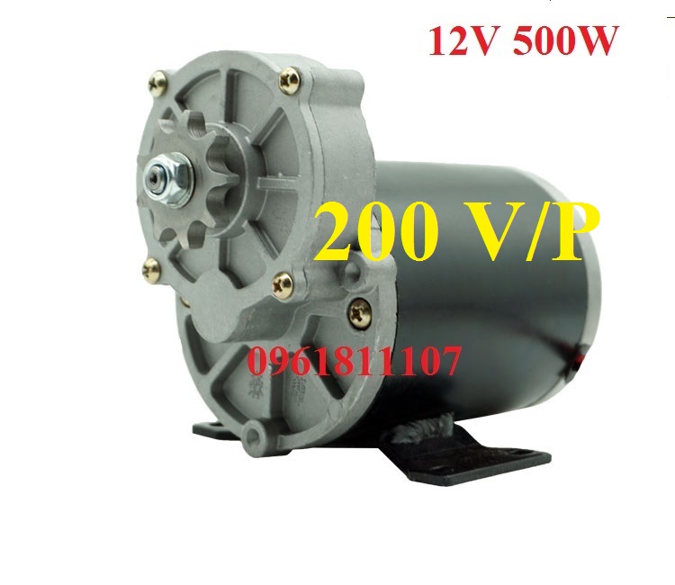 Motor giảm tốc 12V 500w có chổi than động cơ giảm tốc 12V 500w làm tời robot xe điện motor 12V giả