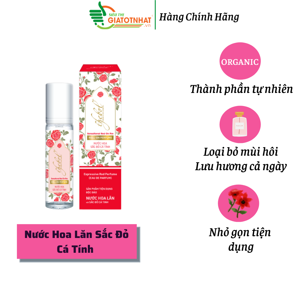 [Hcm]Nước Hoa Lăn Sắc Đỏ Cá Tính Thebol 8Ml