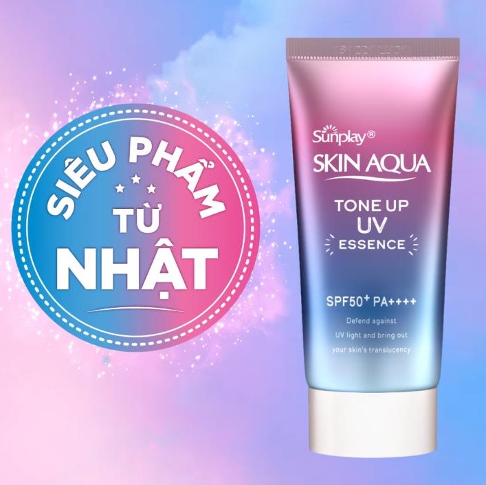 Kem Chống Nắng Sunplay Skin Aqua Tone Up 50 - 80G Tinh Chất Chống Nắng Rohto Sunplay Skin Aqua Tone Up Uv Essence Lavender Spf50+ Pa++++ Hiệu Chỉnh Sắc Da Nâng Tôngkiềm Dầu Cho Da Khô/Nhạy Cảm - Hami Cosmetics