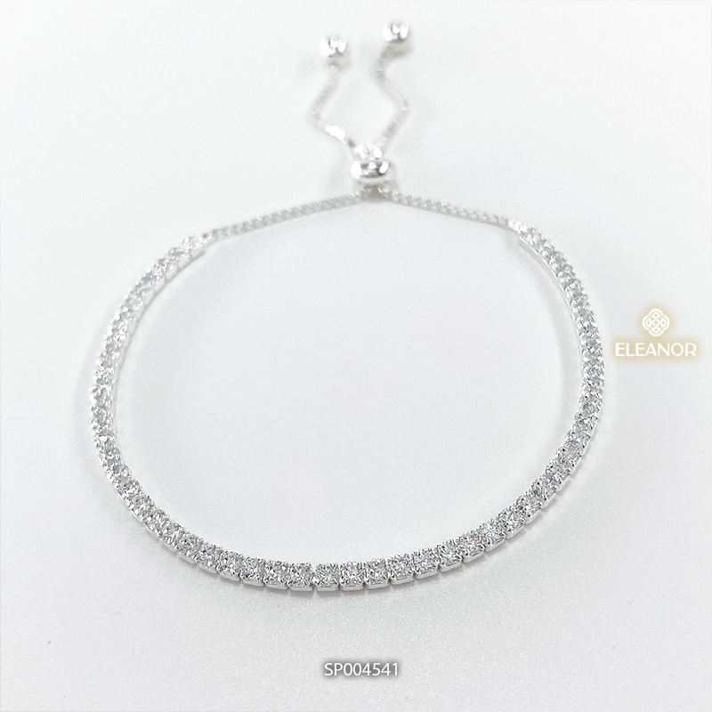 Vòng tay nữ dây rút bạc 925 Eleanor Accessories lắc tay đính đá kiểu dáng đơn giản phụ kiện trang sứ