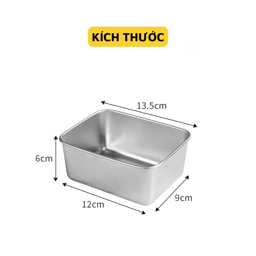 SET 5 Hộp Inox Kèm Nắp Nhựa  Hộp Đựng Thức Ăn Inox An Toàn Cho Sức Khoẻ Có Nắp Đậy Kín Nhỏ Gọn Khay 