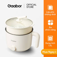 Nồi điện đa năng dung tích 1.5L Gaabor GR-N15A công suất 600W 2 mức nhiệt tặng kèm xửng hấp - Bảo hành 12 tháng 1 đổi 1