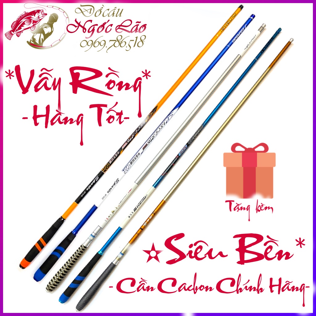 Cần câu cá Giá Rẻ Nhất - Cacbon 28 Siêu Bền 3H 4H - GOLDFISH VẪY RỒNG - Cần câu tay câu đơn câu đài 