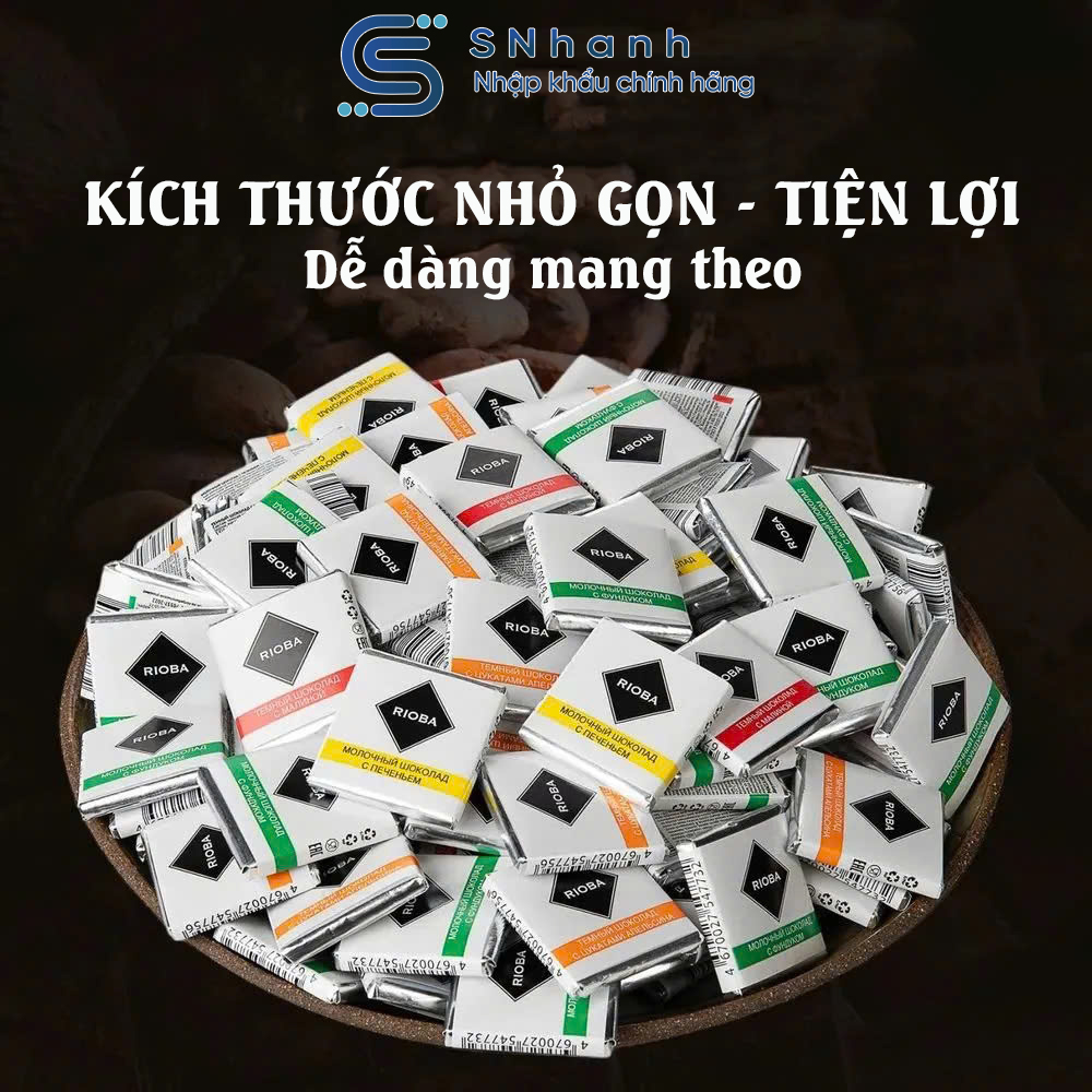 Socola Rioba Nga tổng hợp 4 vị Mâm xôi - Cam - Bánh quy - Hạt phỉ trong 1 túi