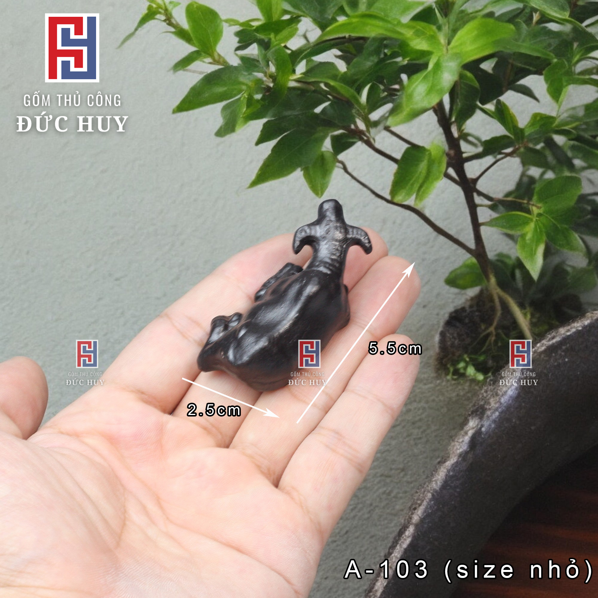 Tượng gốm con Trâu Nằm Mini - Trang Trí Hòn Non Bộ - Tiểu Cảnh - Bể Cá