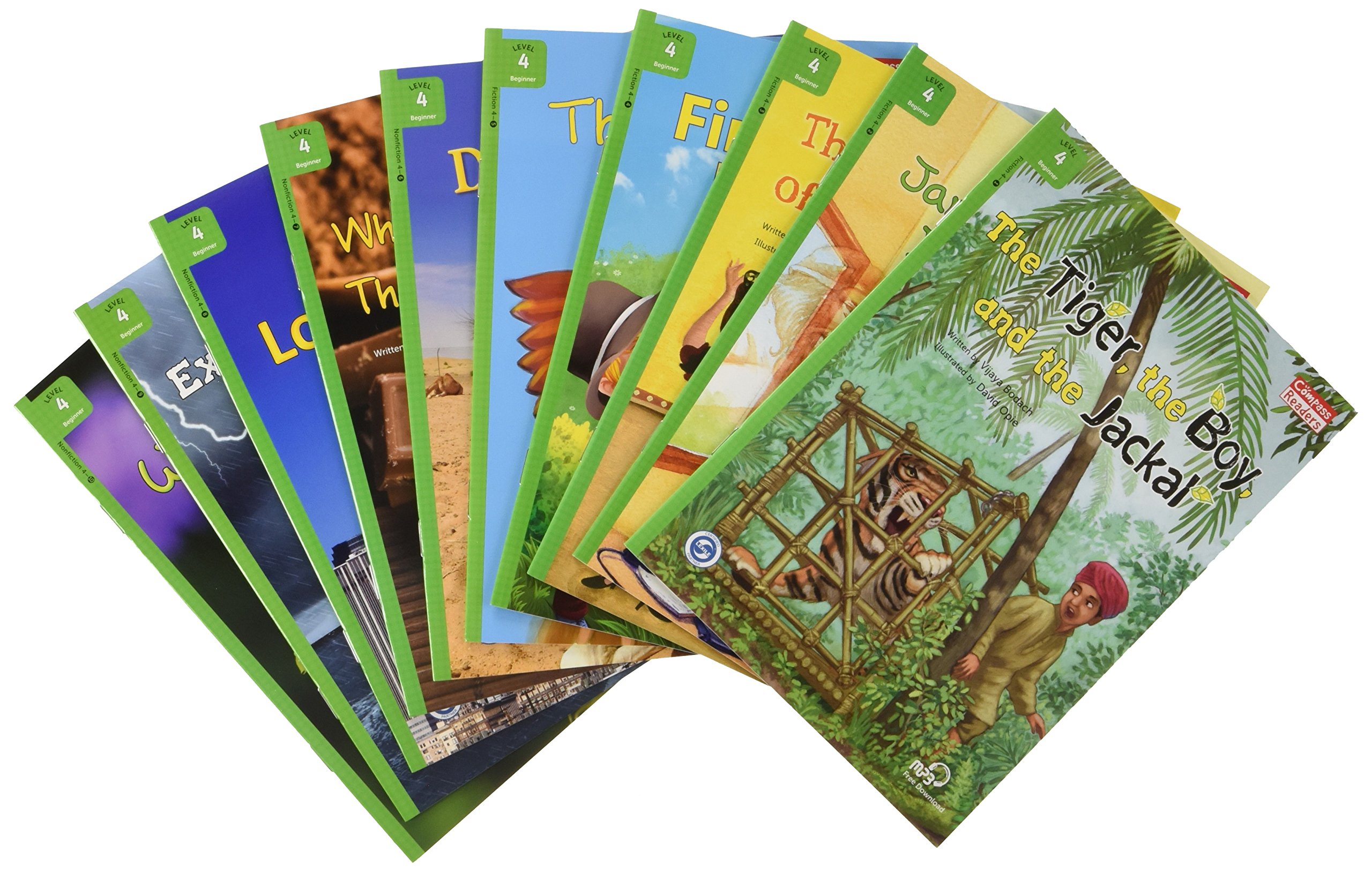Tuyển tập sách Compass Reading Level 4 trọn bộ 10 quyển có audio mp3 miễn phí nghe kèm sách giúp bé học tiếng Anh