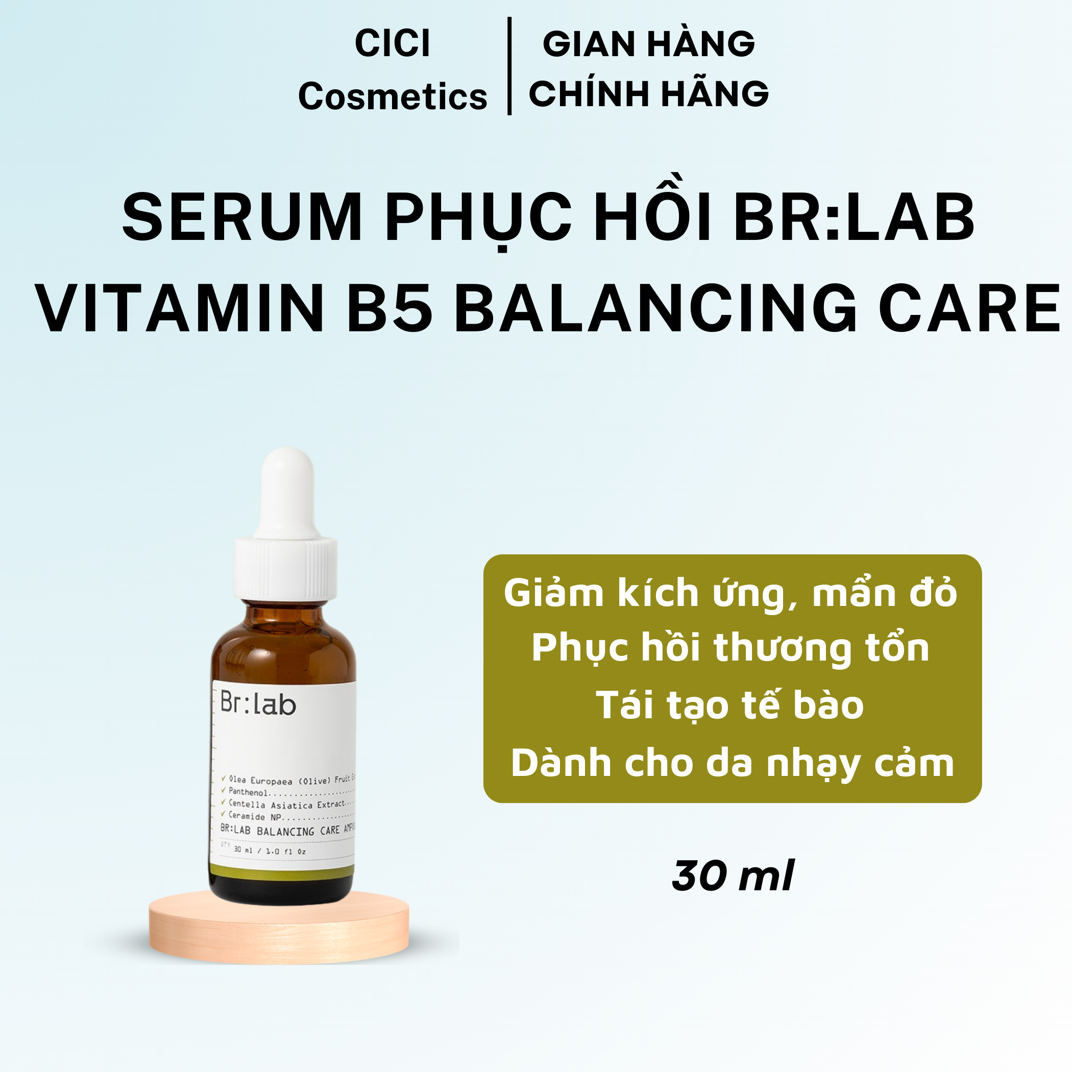 Serum Phục Hồi Da Vitamin B5 2% BR:LAB - Br Balancing Care Ampoule Dành Cho Da Kích Ứng 30ml