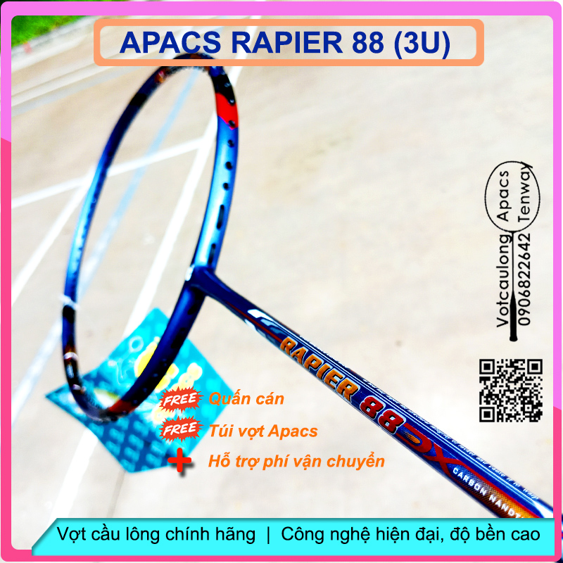 [HCM]Vợt cầu lông Apacs Rapier 88 - 3U - vợt 3U phổ thông đánh phong trào thật tuyệt