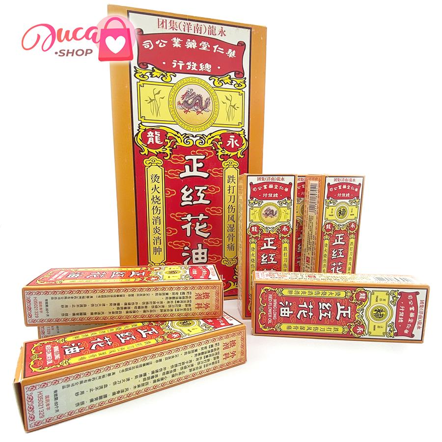Dầu Nóng Xoa Bóp Wing Long Red Flowwer Oil ( Dầu Hồng Hoa) Từ Trung Quốc 20Ml