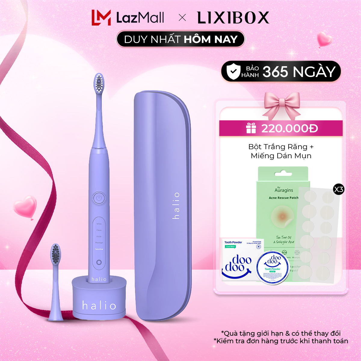 Bàn Chải Điện Làm Trắng Răng Halio Sonic Whitening Electric Toothbrush PRO Periwinkle Limited Editio