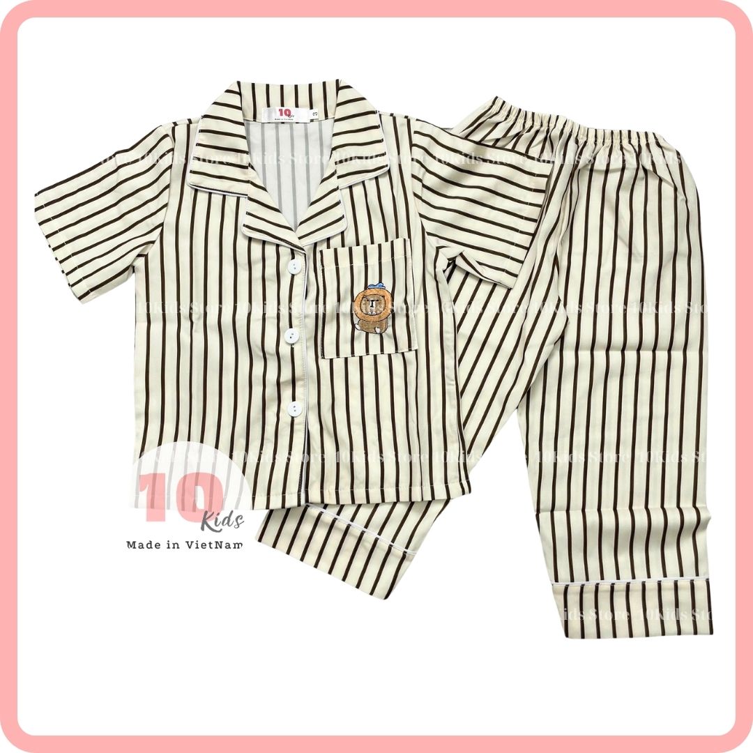 9-45KG Pijama Cho Bé Trai Bé Gái Tay Ngắn Quần Dài Vải Lụa Mềm Mát  - Đồ Ngủ Bé Trai Đồ Mặc Nhà Bé G