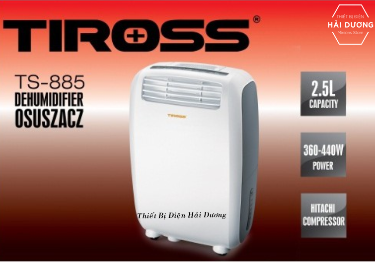 Máy hút ẩm Tiross TS885 - Dung lượng 20L/ngày, phù hợp diện tích 20-30m²