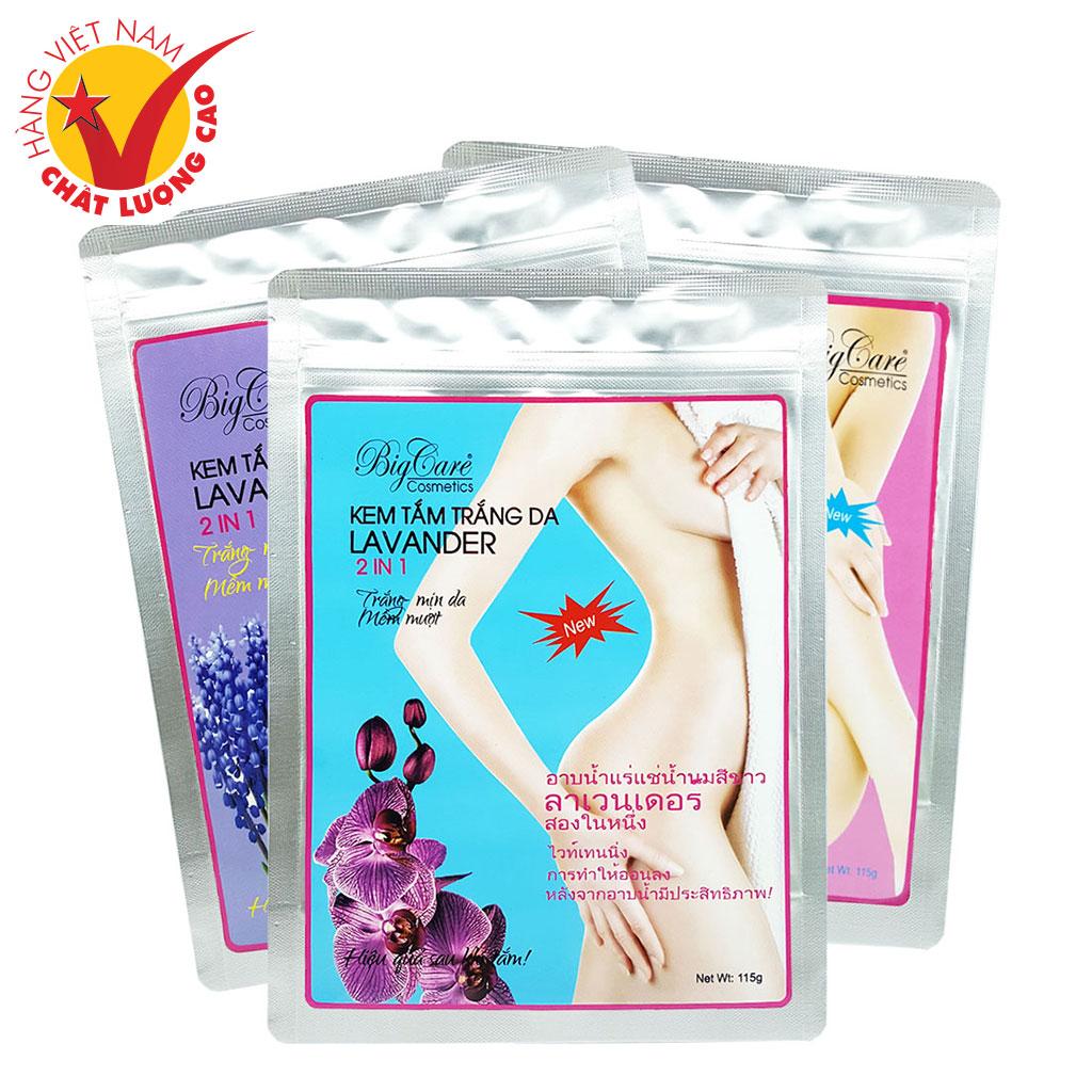 3 Kem Tắm Trắng Ủ Trắng Body Toàn Thân BigCare Lavender Chiết Suất Bột Gạo An Toàn Tại Nhà 20 Phút M