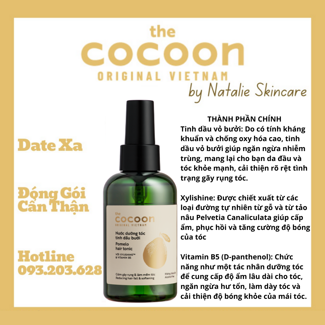 [HCM]Nước Dưỡng Tóc Tinh Dầu Bưởi The Cocoon Pomelo Hair Tonic (140ml)