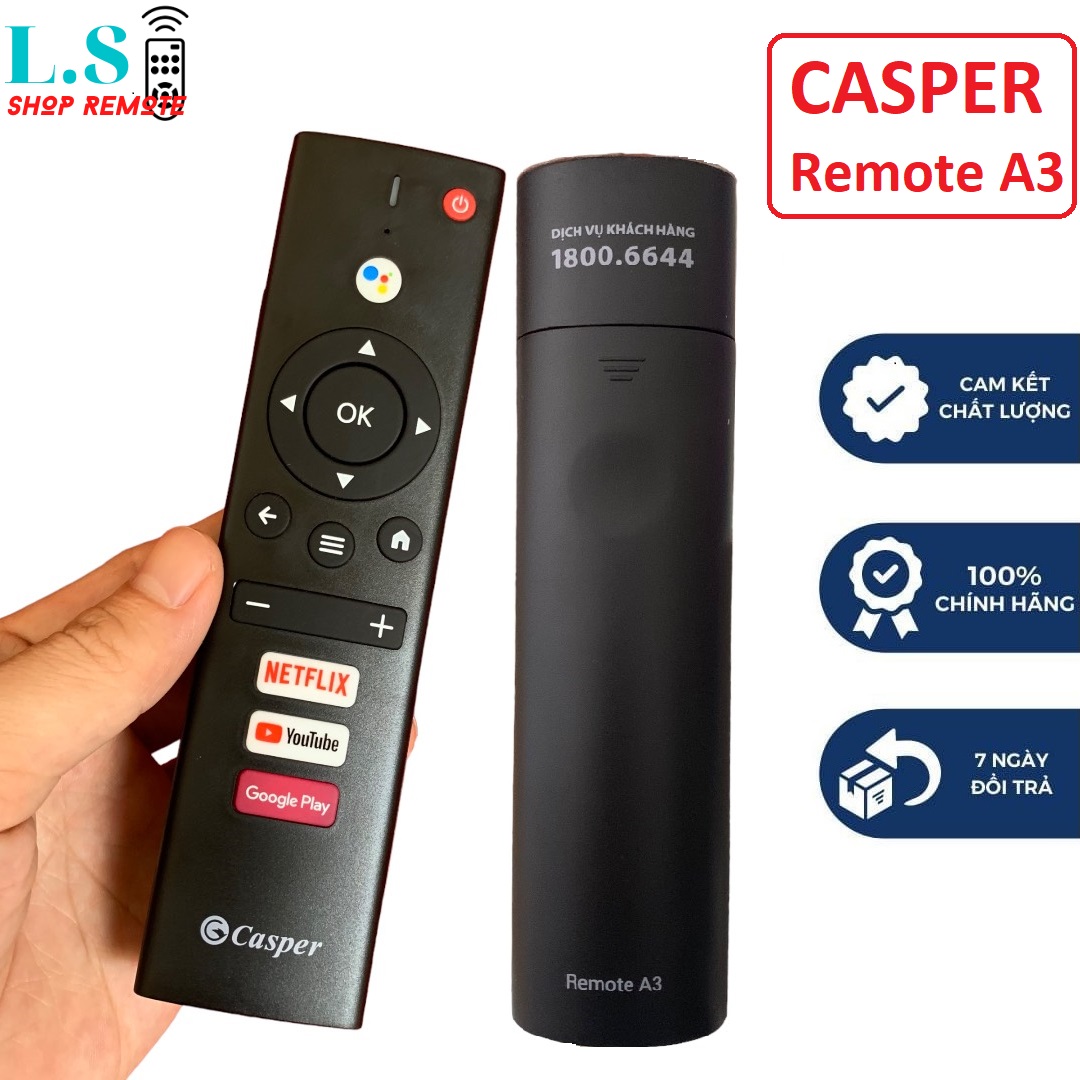 Điều khiển tivi Casper giọng nói chính hãng theo TV Remote casper TV smart thông minh các dòng 32HGA510 50UGA61 Remote A3 điều khiển từ xa tivi