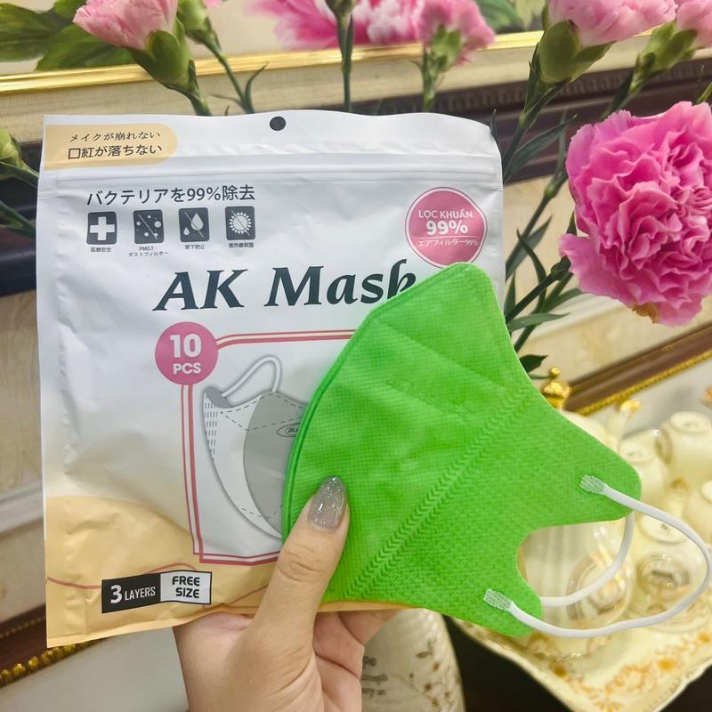 Khẩu trang y tế 5d AK Mask Phạm Thoại 3 lớp kháng khuẩn ngăn bụi hạn chế tia UV bảo vệ da mặt không đau tai