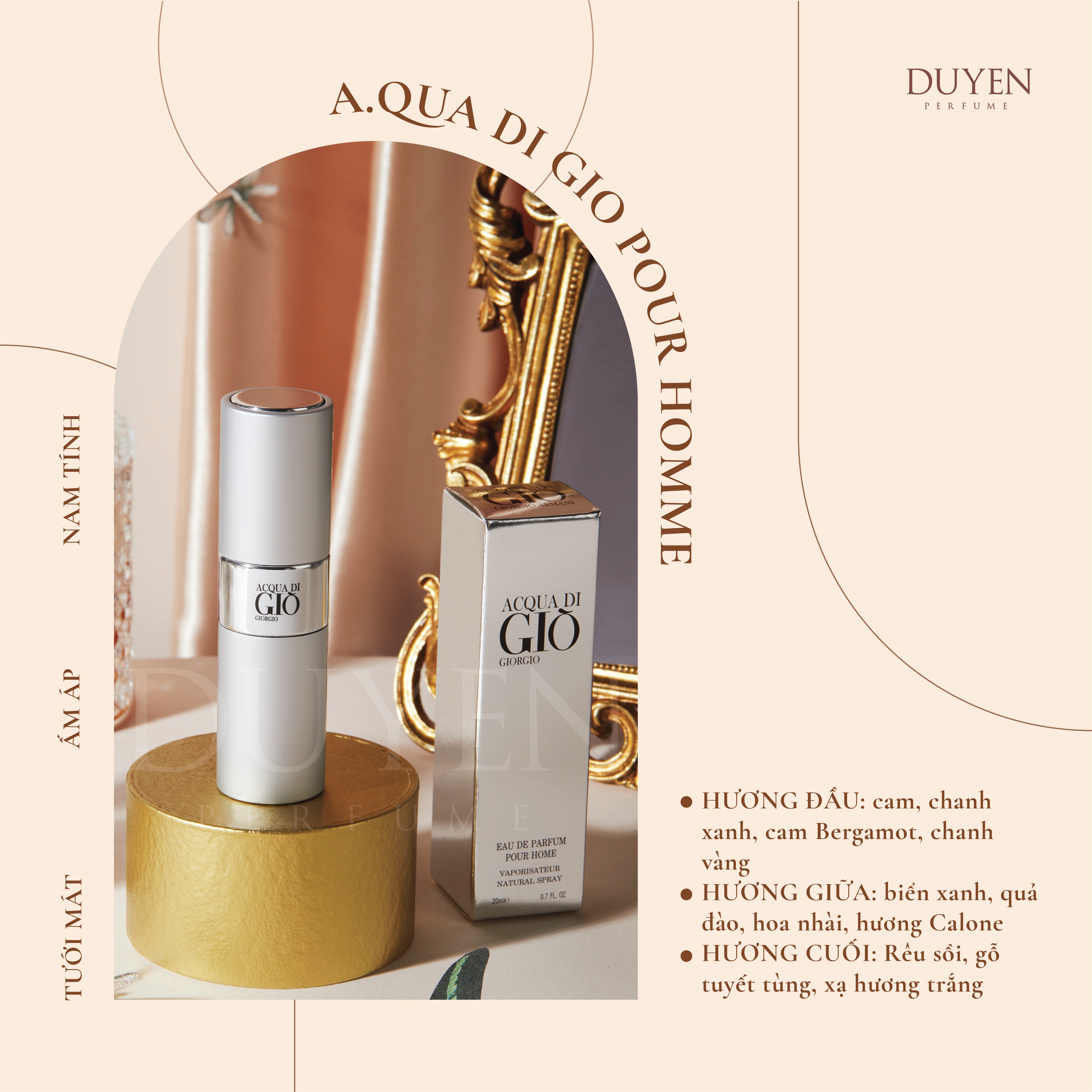 Duyenperfume - Nước Hoa Mini 20Ml Nam Ac.qua Di Giò Pour Homme