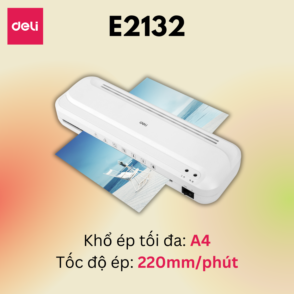 Máy Ép Plastic Khổ A4 Deli Chính Hãng Chuyên Dụng Mẫu Mới Họa Tiết Hoa Văn - Máy Ép Nhựa Dẻo Màng Ảnh Poster An Toàn Dễ Sử Dụng Máy Ép Bảo Vệ Lưu Trữ Tài Liệu Hình Ảnh Văn Phòng