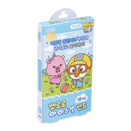 Băng Keo Cá Nhân Làm Dịu Vết Côn Trùng Cắn Pororo Ice Gel Band (18 Miếng/Hộp) .