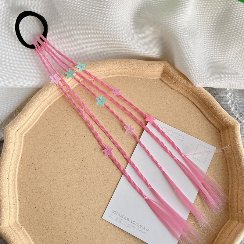 Tóc Giả Tết Bím Đính Charm Cho Bé Gái Biểu Diễn Nhiều Màu Nổi Bật QiQiShop