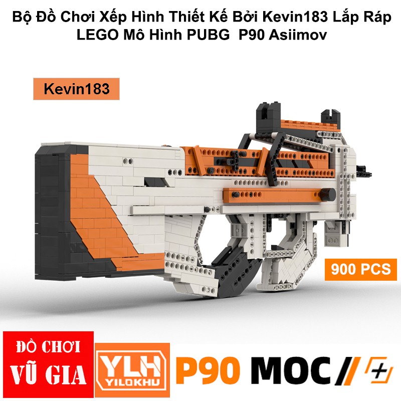 Đồ Chơi Lắp Ráp Mô Hình PUBG CSGO Súng P90 Asiimov với hơn 900 mảnh ghép