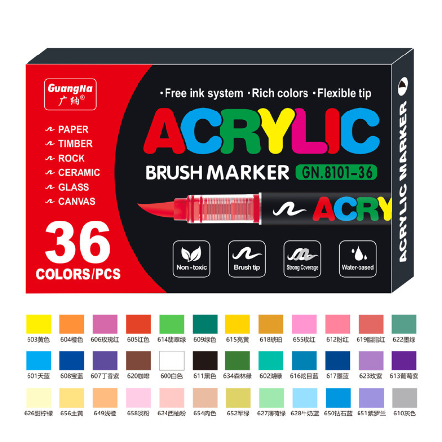 Acrylic marker Guangna 8101 DecorMe màu acrylic marker brush chính hãng tô màu số hoá vẽ tranhviết t