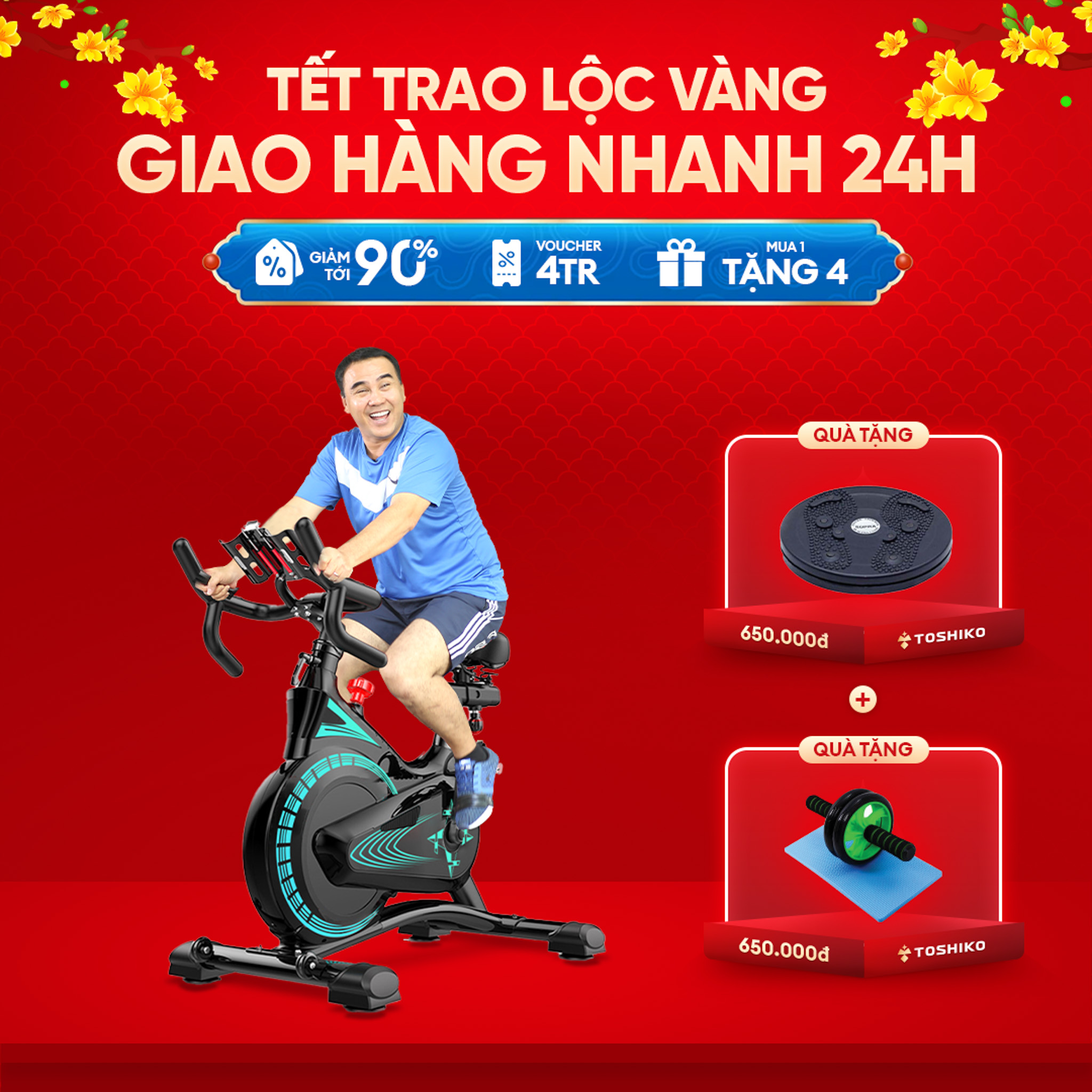 Xe đạp tập thể dục trong nhà Toshiko X11 xe đạp thể thao có đồ hồ hiển thị quãng đường calo tiêu thụ