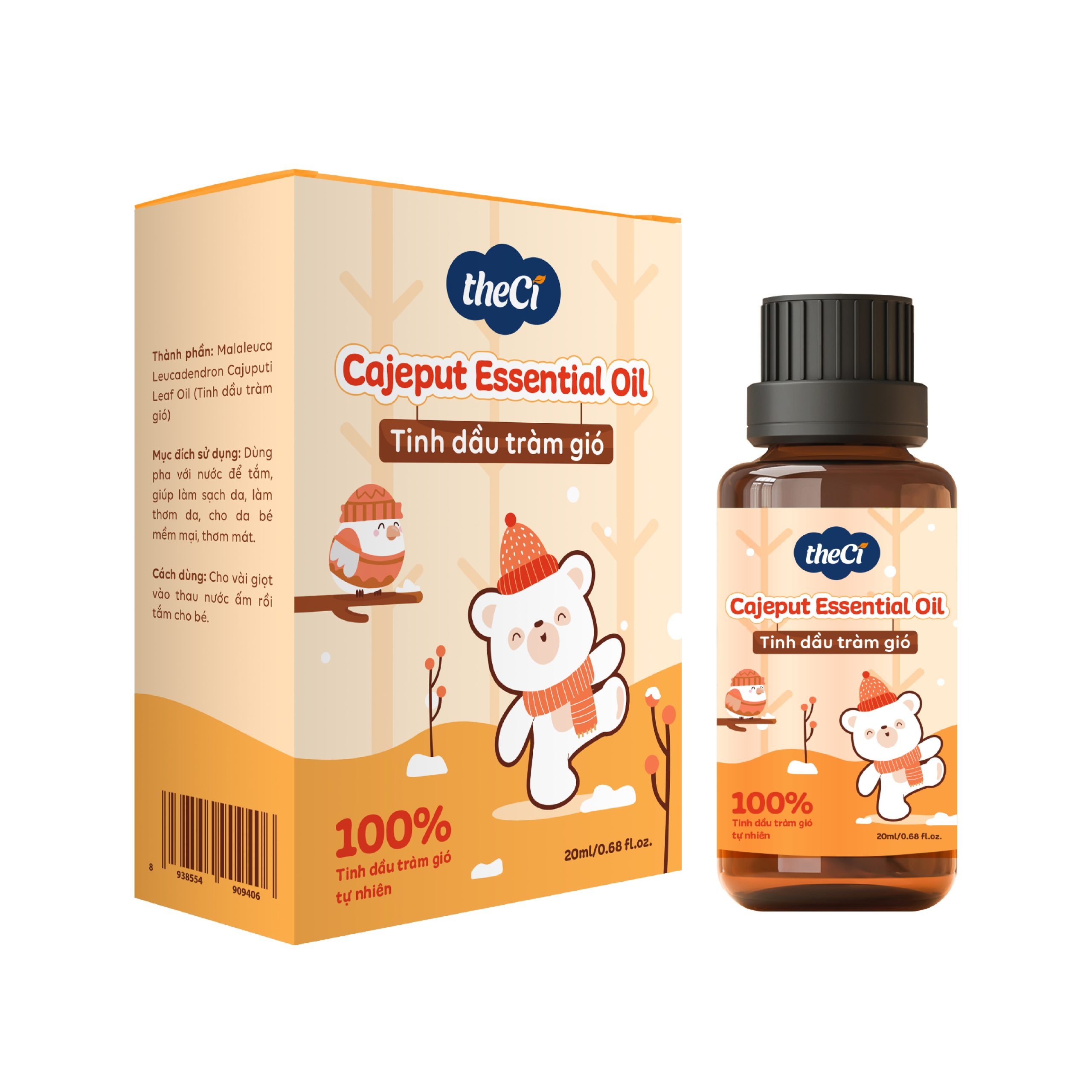 Tinh dầu tràm cho bé dầu tràm cho bé sơ sinh tinh dầu tràm Huế dầu tràm gió nguyên chất TheCi giữ ấm chống muỗi 50ml - Happy Home 4U