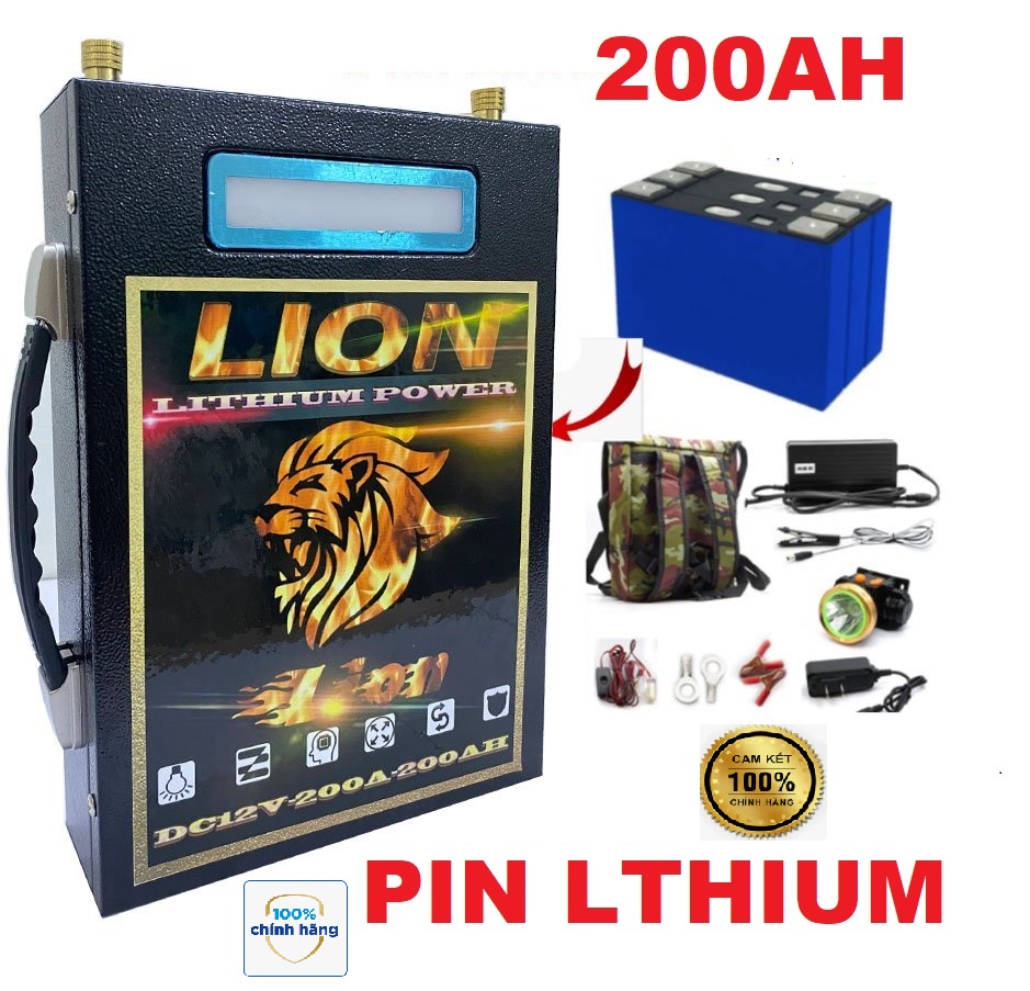 [Chính hãng] Pin Lithium 12v- Bình Pin Lion 200Ah-150Ah-100Ah-80Ah Bộ Lưu Trữ Điện Pin Thế Hệ Mới