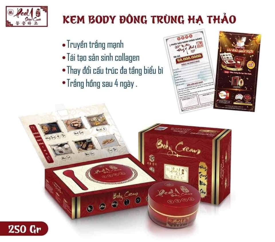 [Hcm][Chính Hãng] Kem Body Đông Trùng Hạ Thảo Peel One [Tặng Viên Uống]