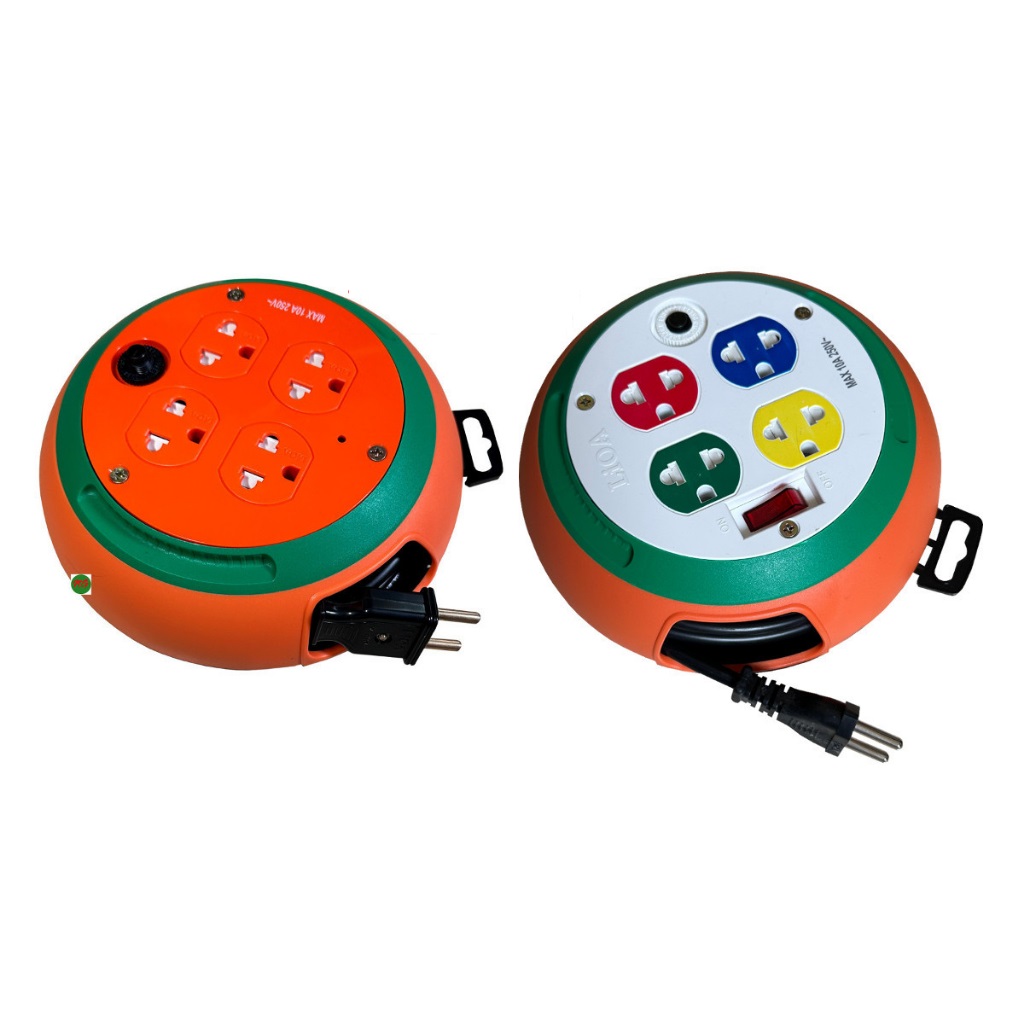Ổ cắm điện Lioa DB52-15A, 4 lỗ cắm, dây dài 5m, màu xanh cam