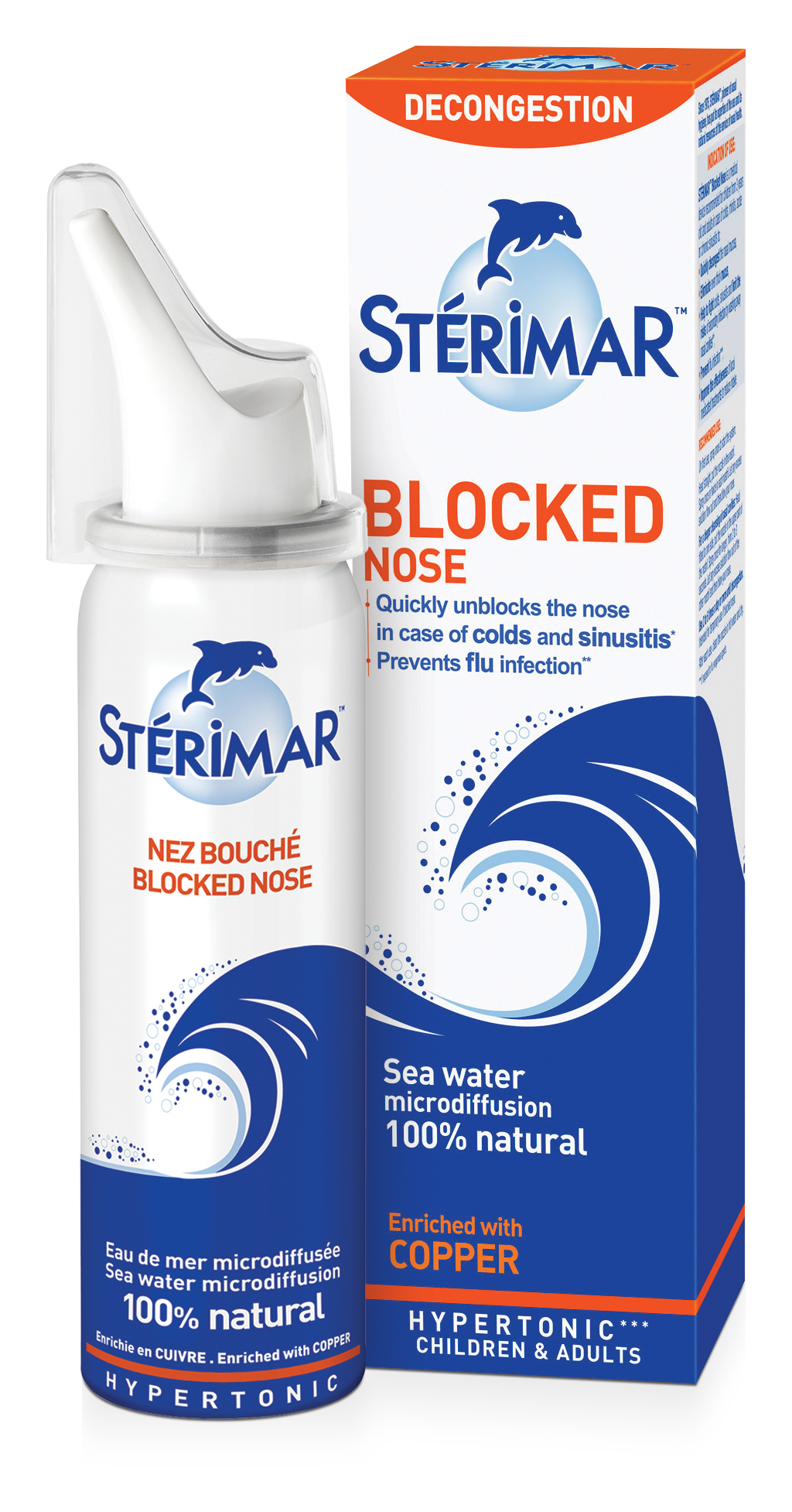 Xit mũi Sterima cá heo - Sterimar Blocked Nose (Date 11/2026)- Nghẹt mũi sổ mũi chai 50ml