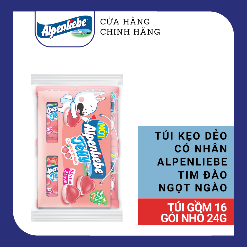 Túi Kẹo dẻo Alpenliebe Jelly Tím Đào Ngọt Ngào / Biển Xanh Long Lanh