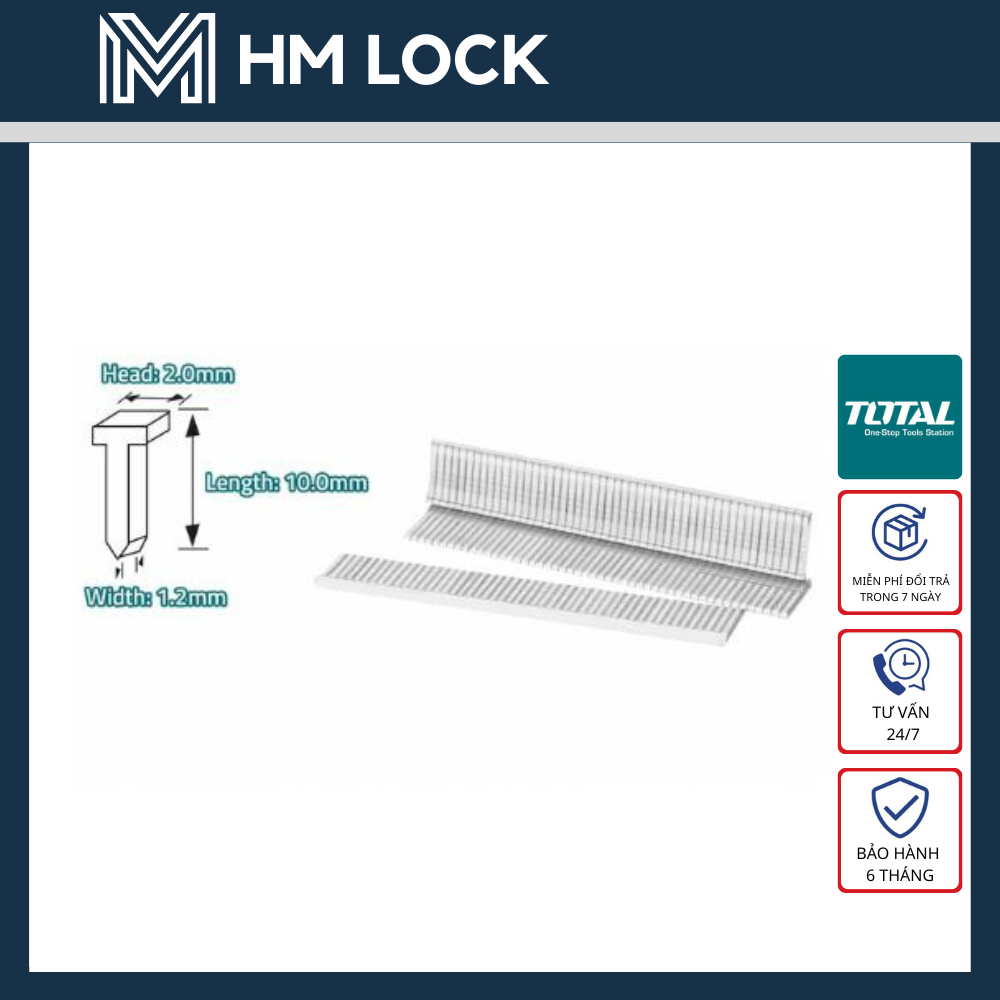 ĐINH GHIM BẤM CHỮ U ĐINH BẤM THẲNG SIZE 10 12MM TOTAL - HÀNG CHÍNH HÃNG - HM LOCK