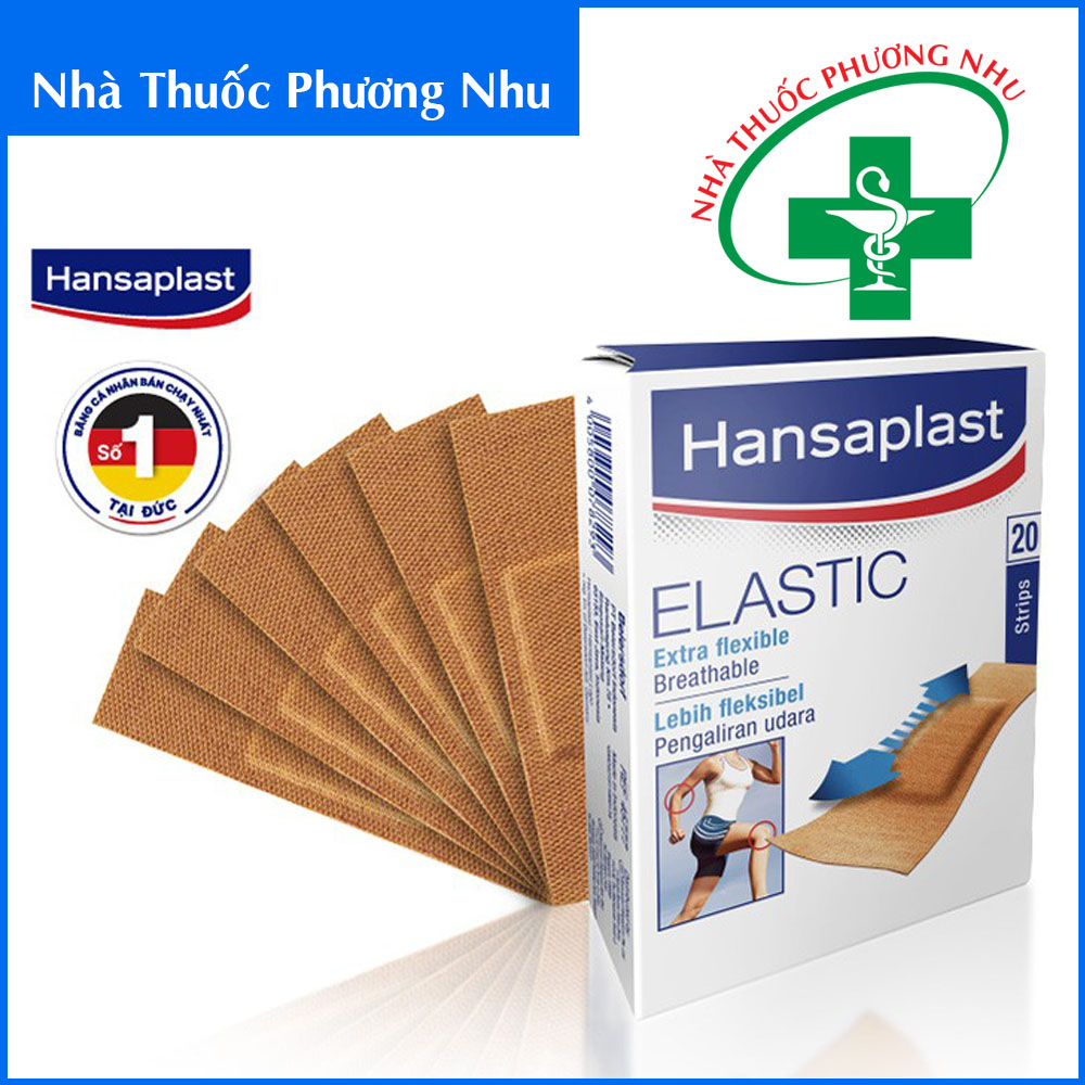 Băng cá nhân Hansaplast Elastic bằng vải co giãn và cực kỳ thoáng khí thương hiệu số 1 của Đức