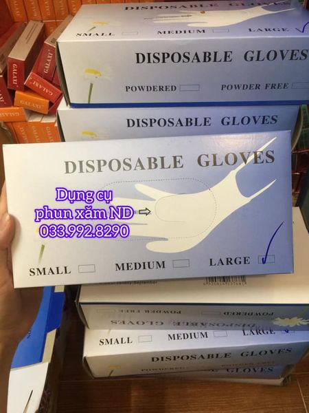 Găng Tay Trong Không Bột Disposable Gloves (1 Hộp 25 Cặp)