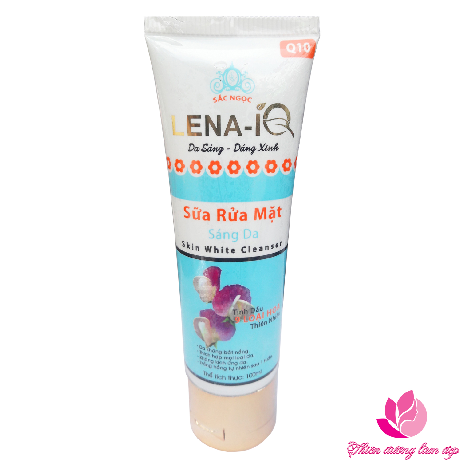 [Hcm]Sữa Rửa Mặt Dạng Bọt Sáng Da Mặt Tinh Dầu 9 Loại Hoa Thiên Nhiên Q10 Lena - Iq (100Ml)